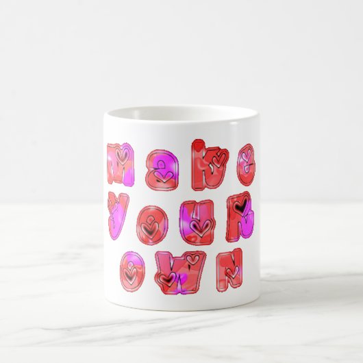 Mug Faites votre propre coeur Art Design d'impression (Centre)