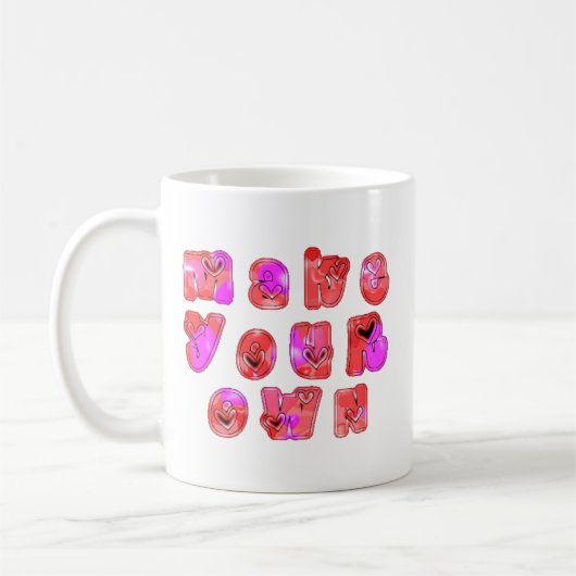 Mug Faites votre propre coeur Art Design d'impression (Gauche)