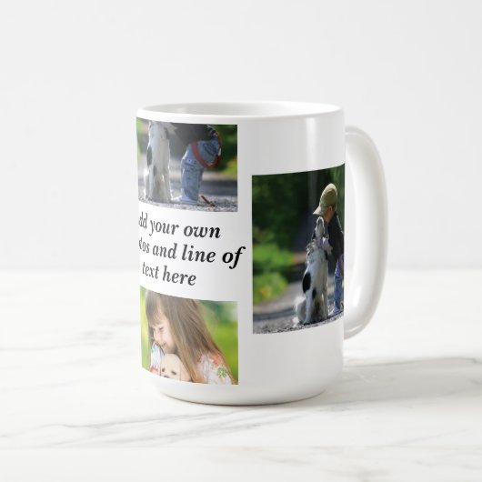 Mug Faites votre propre collage photo et texte (Devant droit)