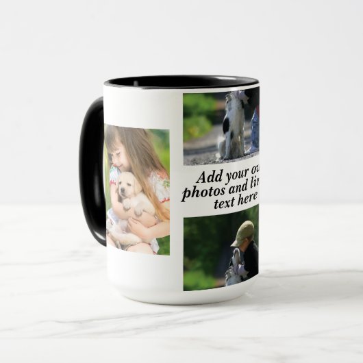 Mug Faites votre propre collage photo et texte (Devant gauche)