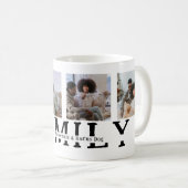 Mug Faites votre propre famille de 4 photos et de text (Devant droit)