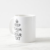 Mug Faites votre propre Noir Gardez le calme et contin (Devant gauche)