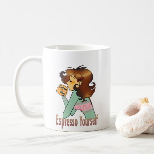 Mug Faites-vous une beauté avec un design de café (Avec donut)