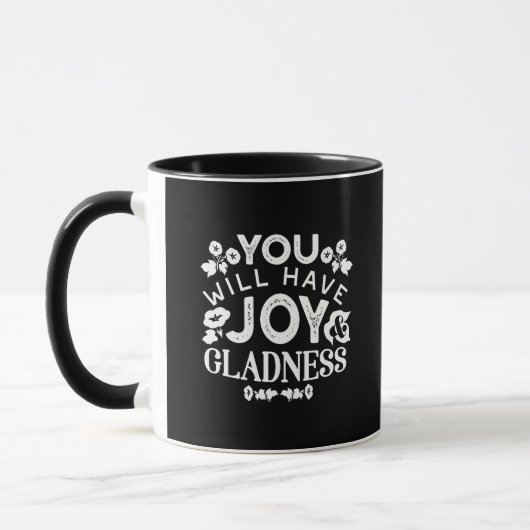 Mug Faith and Happiness – Joy and Gladness Quotes (Gauche)