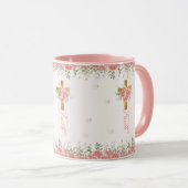 Mug Faith Cadeau Floral Cross (Devant droit)