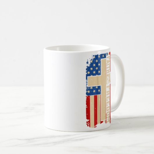 Mug Faith Family Dom Patriotic Christian On-back God C (Devant droit)