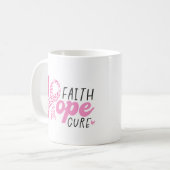 Mug Faith Hope Cure Breast Cancer Pink Ribbon (Devant gauche)
