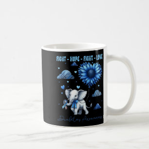 Mug Faith Hope Fight Love Elephant Type 1 Diabète Awa