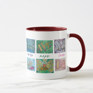Mug Faith Hope Love Angel Collage Mug, Cup ou Stein