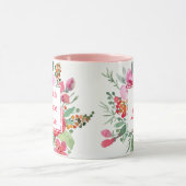 Mug Faith Hope Love aquarelle fleurs Monogramme (Centre)