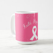 Mug Faith Hope Love Cancer Survivant (Devant gauche)