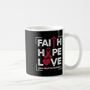 Mug Faith Hope Love Cerveau Aneurysme Sensibilisation