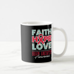 Mug Faith Hope Love Cerveau Aneurysme Sensibilisation