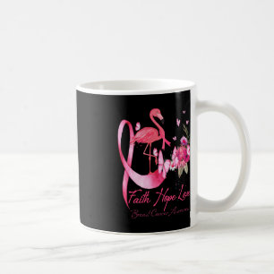 Mug Faith Hope Love Flamant rose rose Ruban Cancer du
