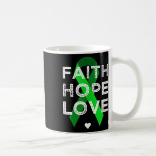 Mug Faith Hope Love Green Ribbon Chemise Santé mentale