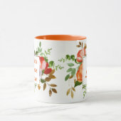 Mug Faith Hope Love orange aquarelle fleurs Monogramme (Centre)