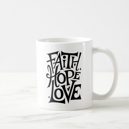 Mug Faith Hope Love | Religion chrétienne moderne (Droite)