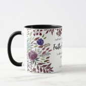 Mug Faith Hope Love Religion Écriture Citation Florale (Gauche)