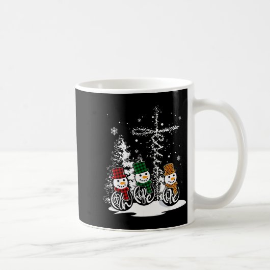 Mug Faith Hope Love Snowman Jesus Christian Tree Chris (Droite)