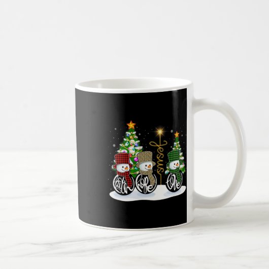 Mug Faith Hope Love Snowman Jesus Fun Xmas Cross For C (Droite)