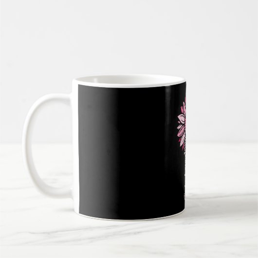 Mug Faith Hope Love Sunflower Cancer du sein Sensibili (Gauche)