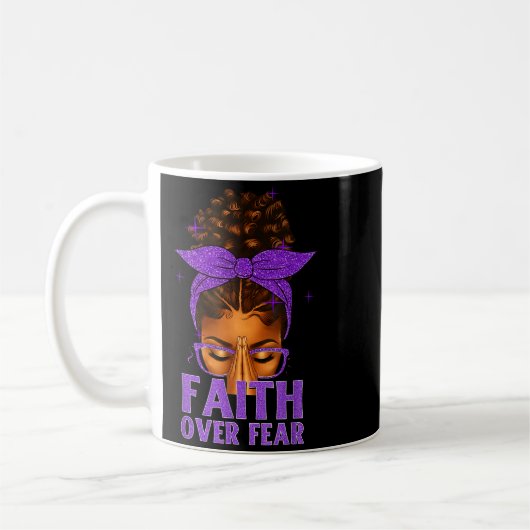 Mug Faith Over Fear Black Women Afro Christian African (Gauche)