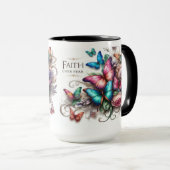Mug Faith Over Fear" Vibrant Butterfly Mug (Devant droit)