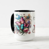 Mug Faith Over Fear" Vibrant Butterfly Mug (Devant gauche)