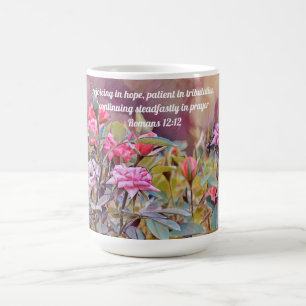 Mug Faith Rejoice, Hope Flower Bible Verse Muse