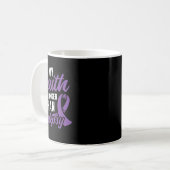 Mug Faith Stronger Than Epilepsy Epilepsy Awareness Pa (Devant gauche)