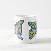 Mug Faith Word Art Blue Butterfly Wings Coffee Cup (Centre)