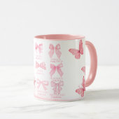 Mug Faithful & Beautiful – Pink Bow Christian Affirmat (Devant droit)