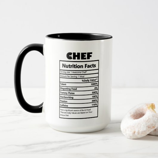 Mug Faits de travail du chef cool (Avec donut)