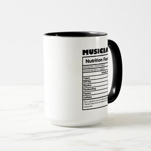 Mug Faits de travail du musicien cool (Devant droit)