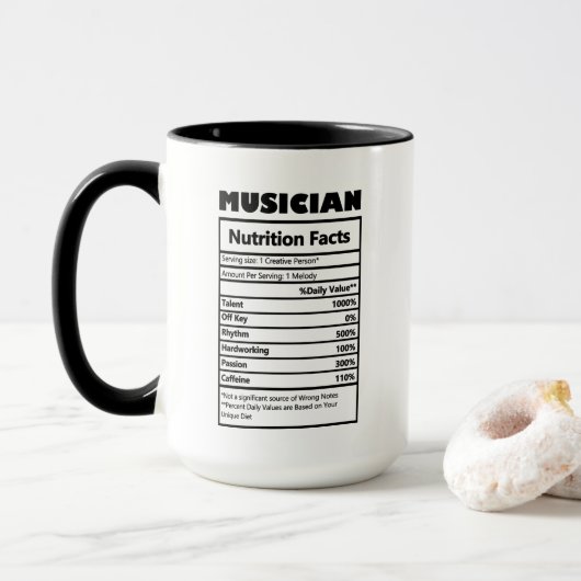 Mug Faits de travail du musicien cool (Avec donut)