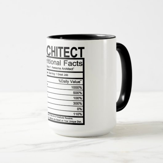 Mug Faits nutritionnels architectes (Devant droit)