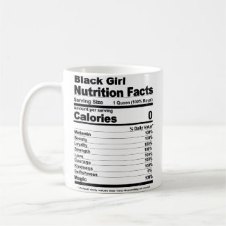 Mug Faits nutritionnels Black Girl Nutrition Black Gir