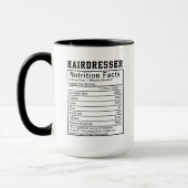 Mug Faits Nutritionnels Coiffeur Drôle Salon Worker (Gauche)
