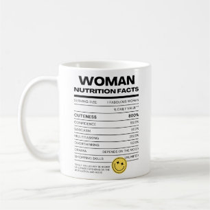 Mug Faits Nutritionnels de Femme Drôle
