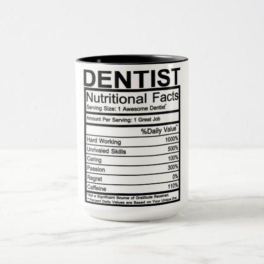 Mug Faits nutritionnels des dentistes (Centre)