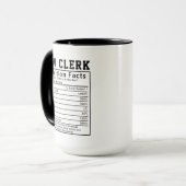Mug Faits nutritionnels drôles de commis de droit Cade (Devant gauche)