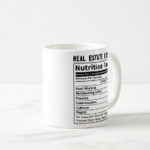 Mug Faits nutritionnels drôles pour un courtier immobi (Devant droit)