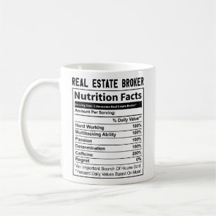 Mug Faits nutritionnels drôles pour un courtier immobi