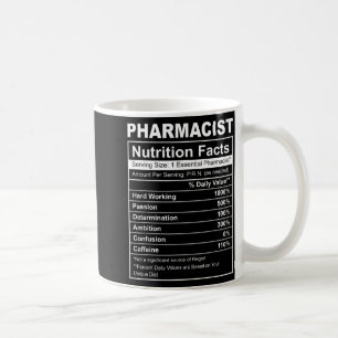 Mug Faits nutritionnels du pharmacien - pharmacie drôl
