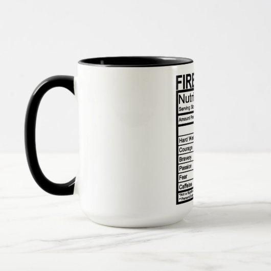 Mug Faits nutritionnels du pompier (Gauche)