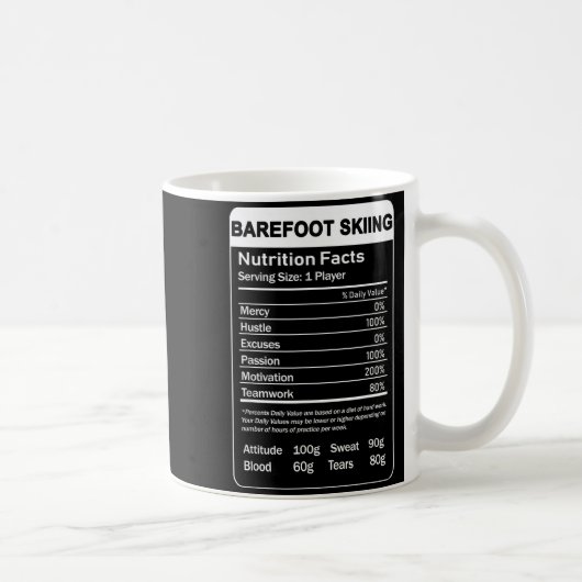 Mug Faits nutritionnels du ski pieds nus (Droite)