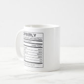 MUG FAITS NUTRITIONNELS D'UNE PERSONNE NOM CUSTOMISÉ (Devant gauche)