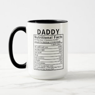 Mug Faits nutritionnels pour Papa cadeaux de fête des