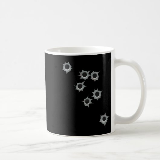 Mug Fake Bullet Hole Funny Costume Graphic Design (Droite)