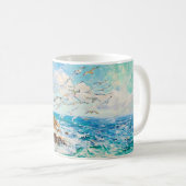 Mug Falaise impressionniste de la côte avec mouette – (Devant droit)